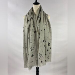 Victoria's Secret Winter Angels Collection Night Stars Gray Embroidered Scarf
